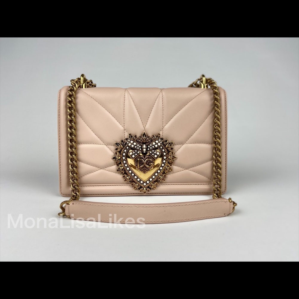SOLD  DOLCE & GABBANA Devotion Heart Beige Bag
